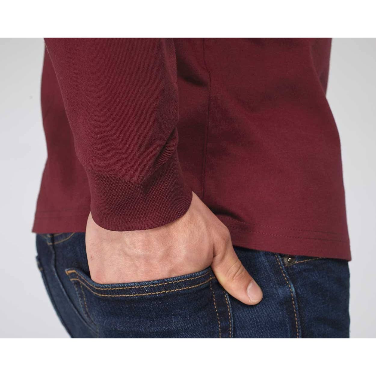 bioshirt-longsleeve_Burgundy_HLYPS-3000_Studio_Front_Detail_1