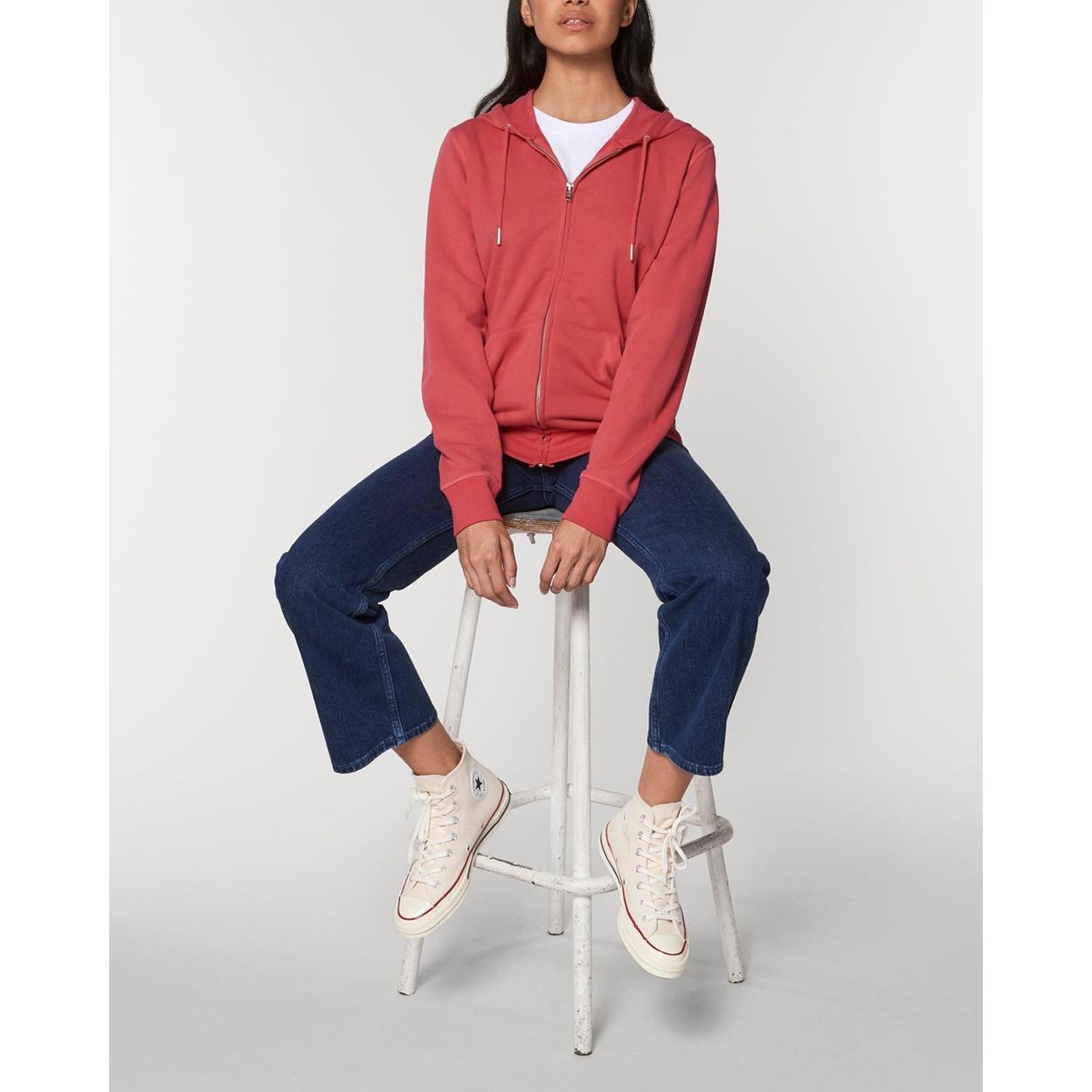 hoodie-jacke-damen-herren-zipper-fair-wear_Carmine_Red_2