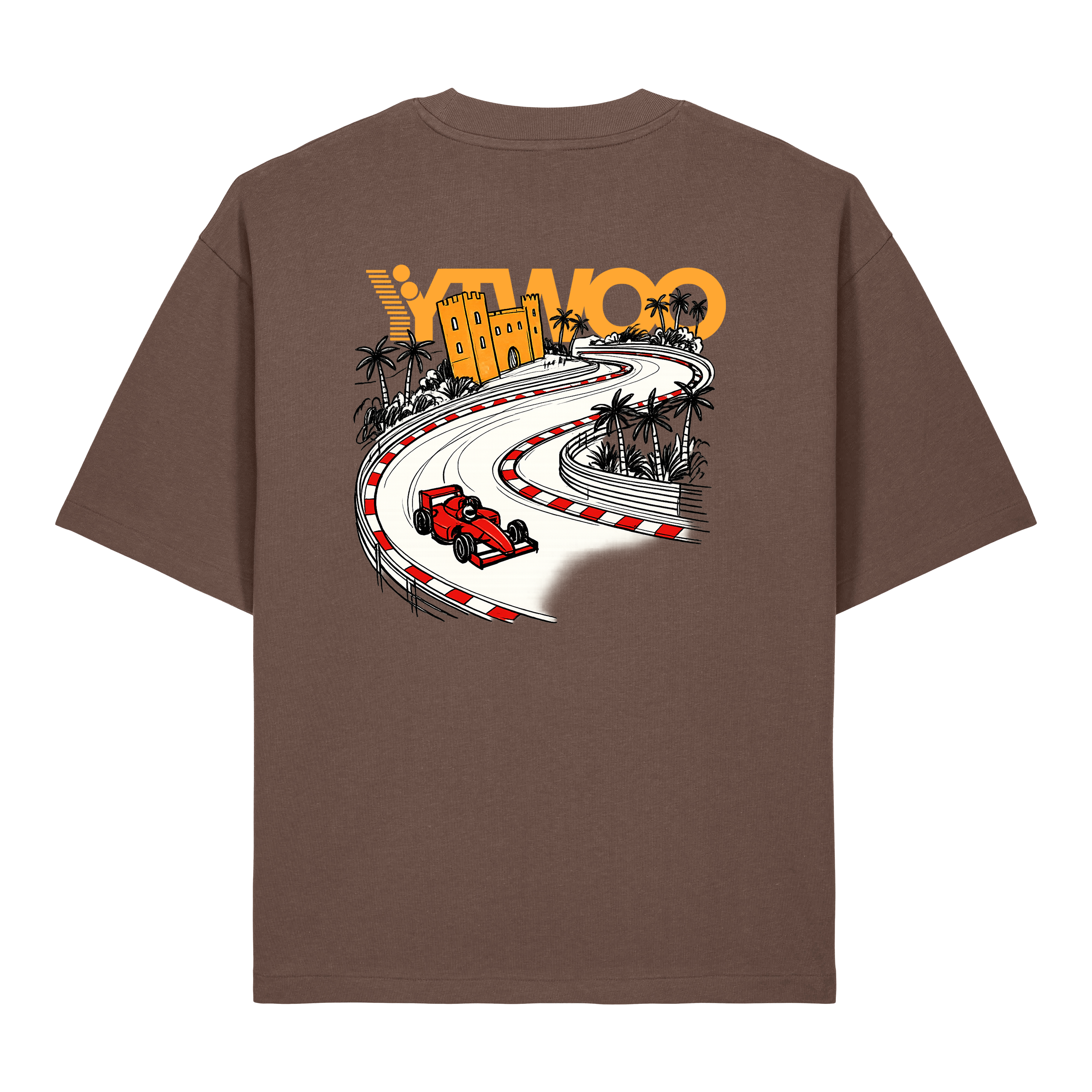 Heavyweight Boxy T-Shirt mit Ytwoo Racetrack Print