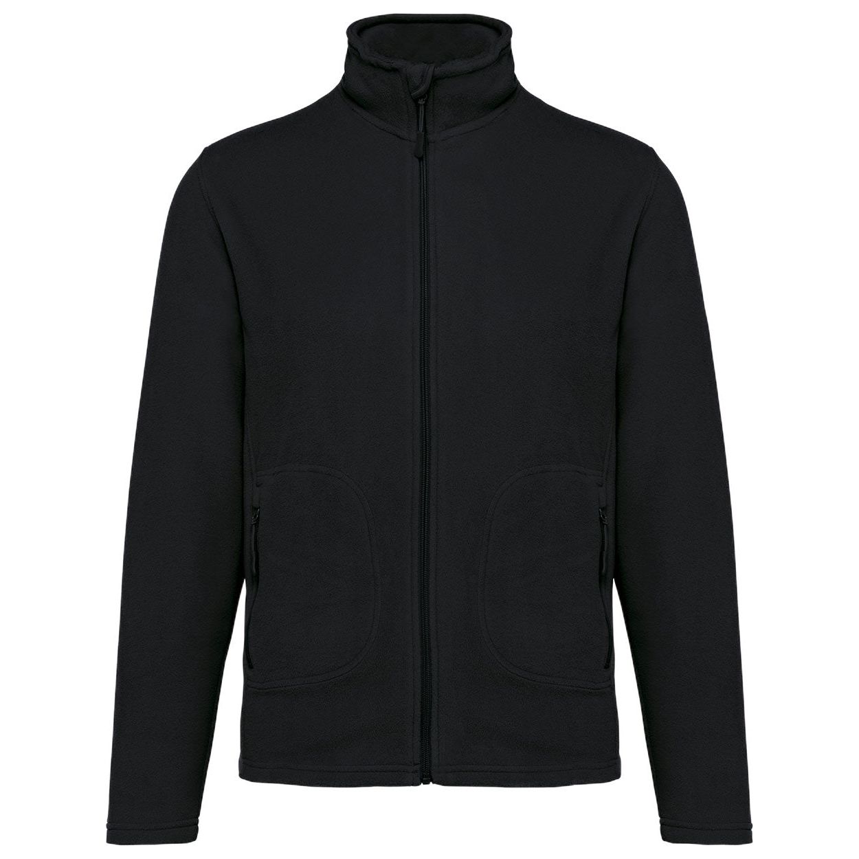 BLACK-SCHWARZ-FRONT-Unisex-Fleecejacke-Bodywarmer-Jacke-Winterjacke-Herbstjacke-UEbergangsjacke-Fleece-Recyceltes-Polyester-Nachhaltig-Recycelt-XS-bis-5XL