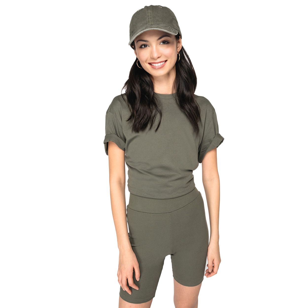 Kurze Radlerhose für Damen aus dehnbarer Bio Baumwolle