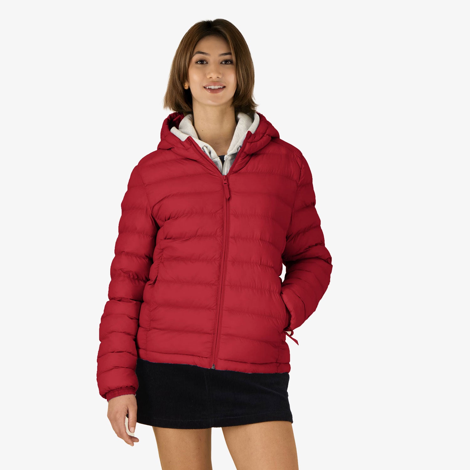 Wattierte Damen-Jacke mit Kaptze– leicht, stylisch & nachhaltig
