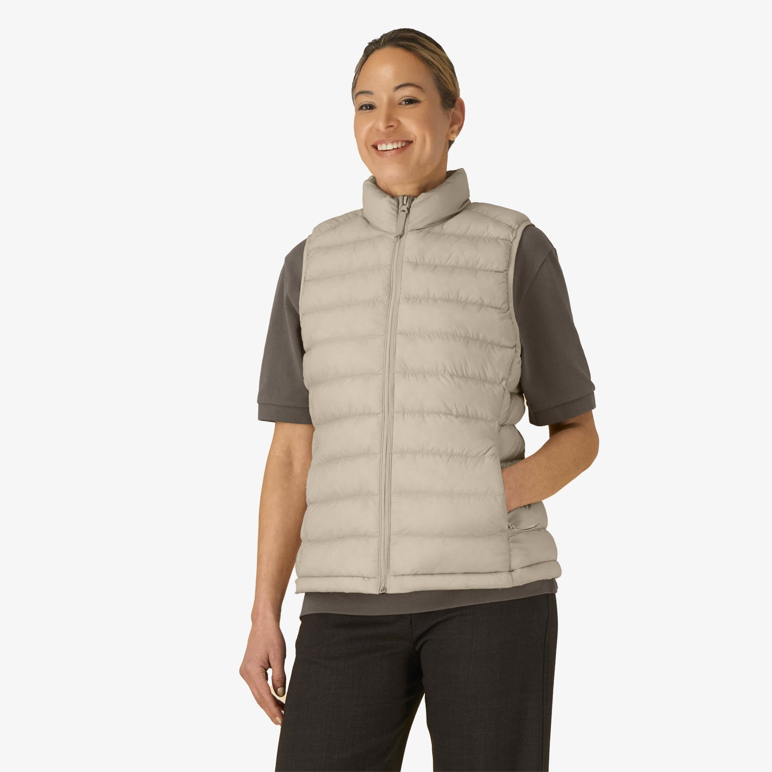 Fitted Damen Weste aus Recycling-Nylon