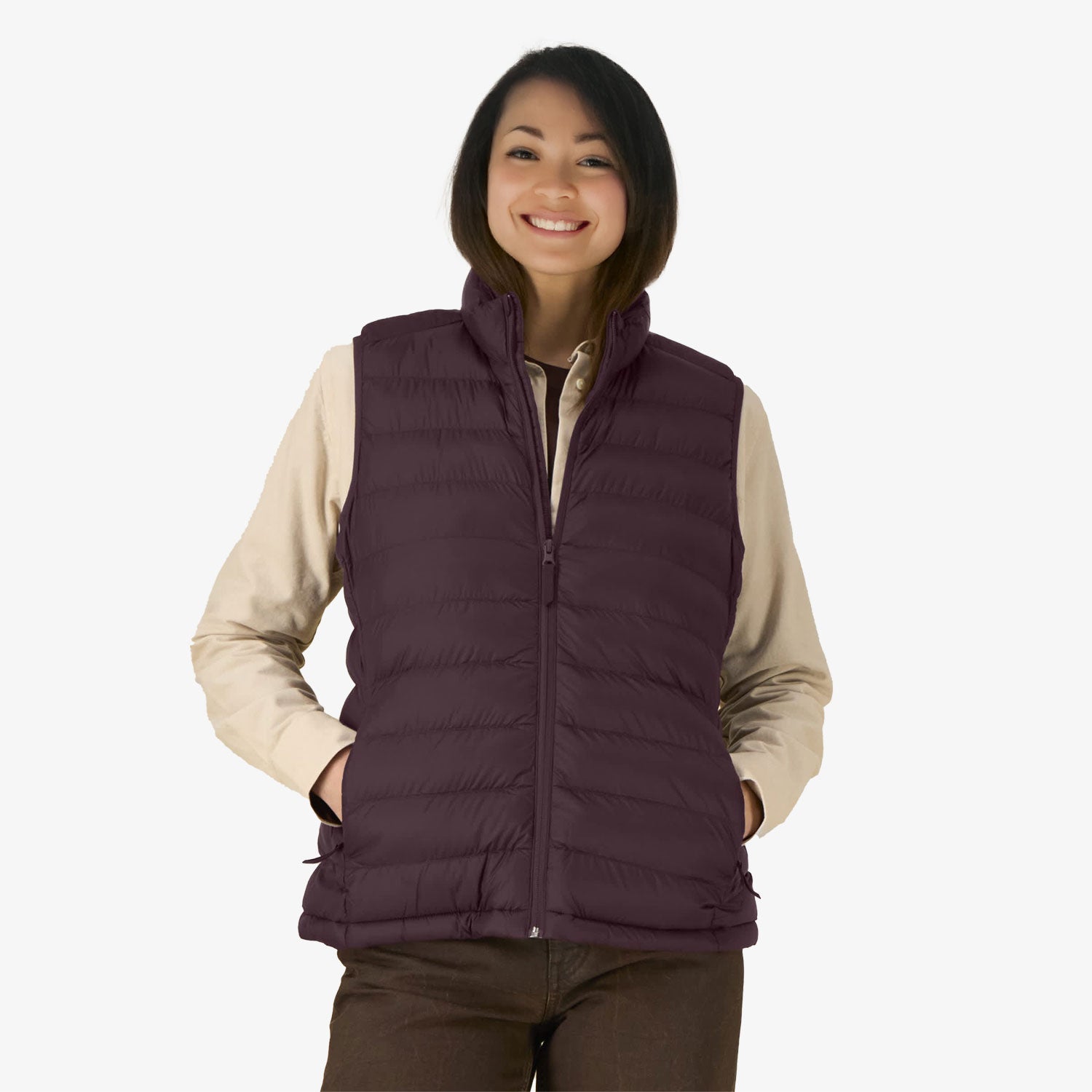Fitted Damen Weste aus Recycling-Nylon