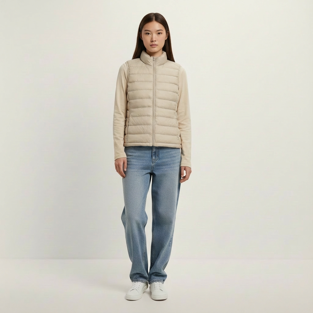 Damen Weste aus recyceltem Nylon – wattiert & figurbetont