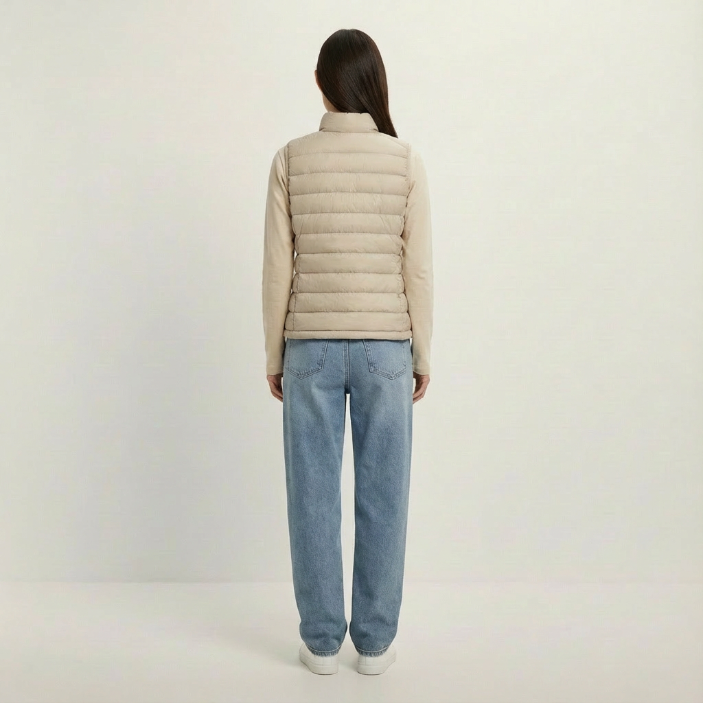 Damen Weste aus recyceltem Nylon – wattiert & figurbetont