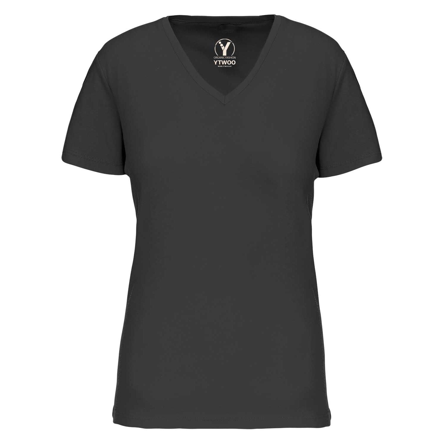 Basic Damen T-Shirt mit V-Ausschnitt aus Bio-Baumwolle in Conversion