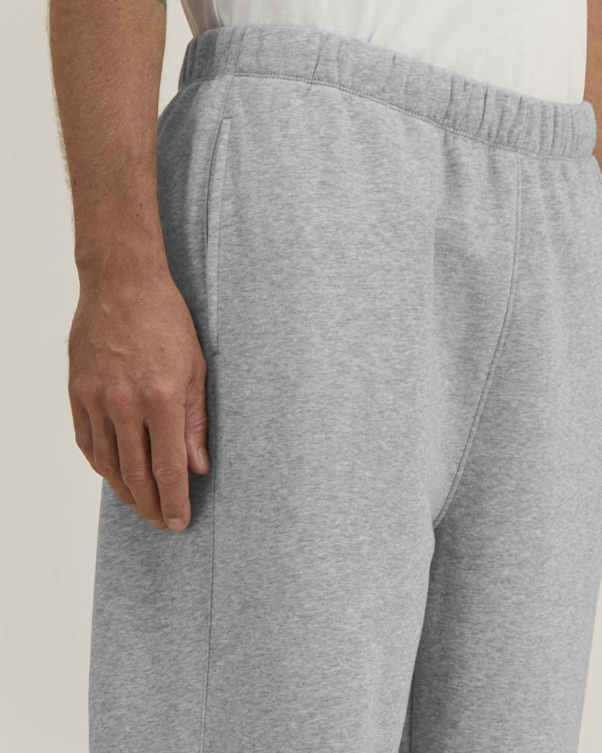 Detail: elastischer Bund mit flachem Kordelzug in Heather Grey