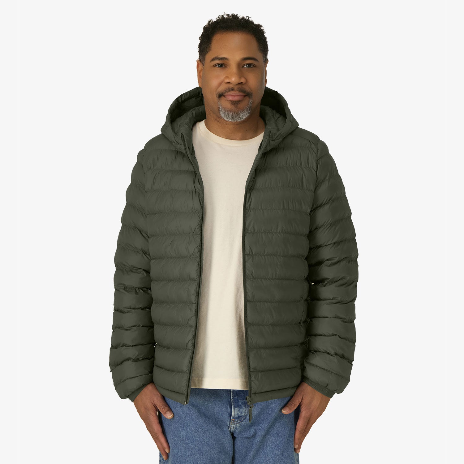 Leichte Herrenjacke mit Kapuze