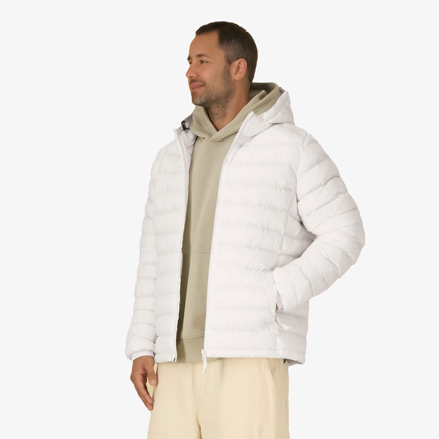 Leichte Herrenjacke mit Kapuze