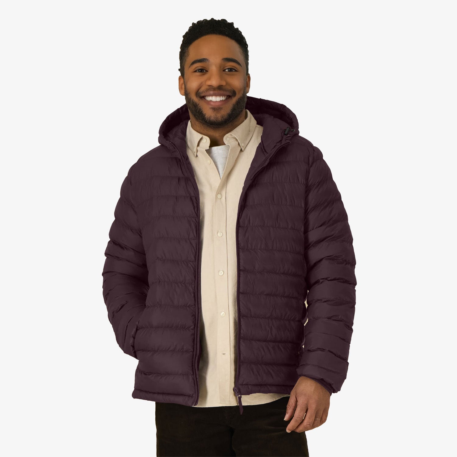 Leichte Herrenjacke mit Kapuze
