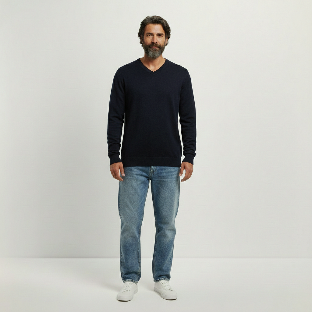Herrenpullover mit V-Ausschnitt