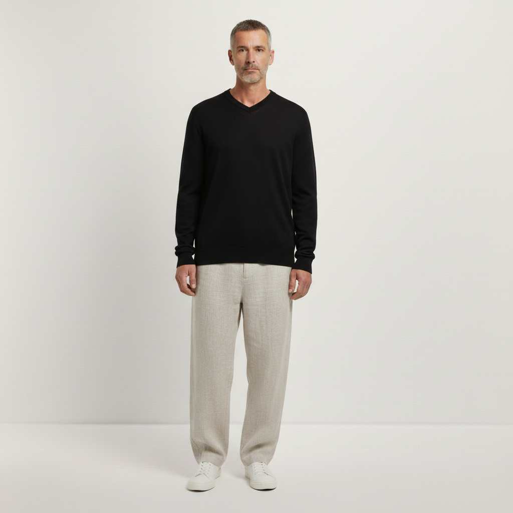 Herrenpullover mit V-Ausschnitt