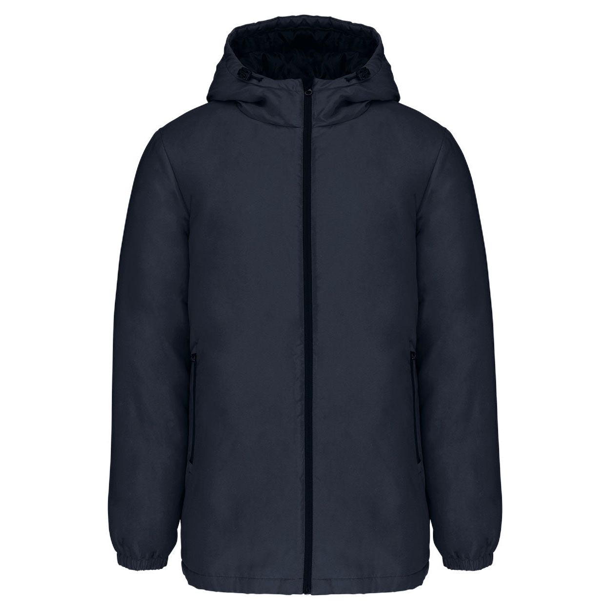 NAVY-FRONT-Parker-Regenjacke-Unisex-Wasserabweisend-Winter-Herbst-Recyceltes-Polyester-UEbergangsjacke-Kapuze-Parka-Padded-Stepp-Nachhaltig-Susatinalble-Recycelt