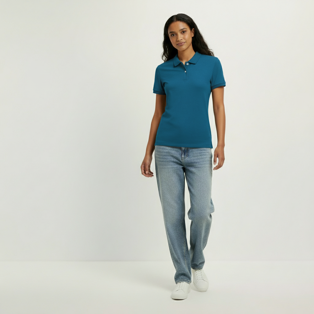 Damen Piqué-Poloshirt Midweight