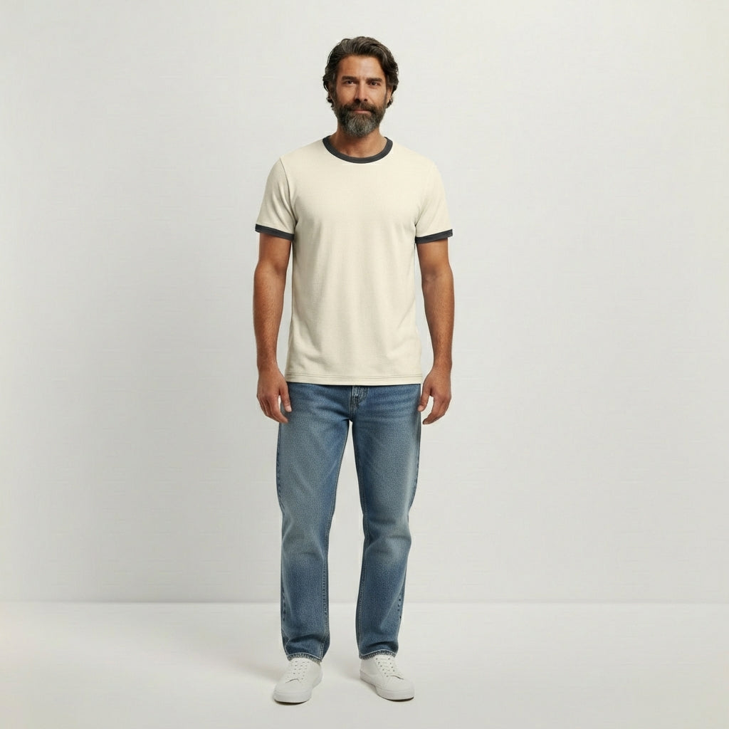 Vintage Ringer-T-Shirt Herren