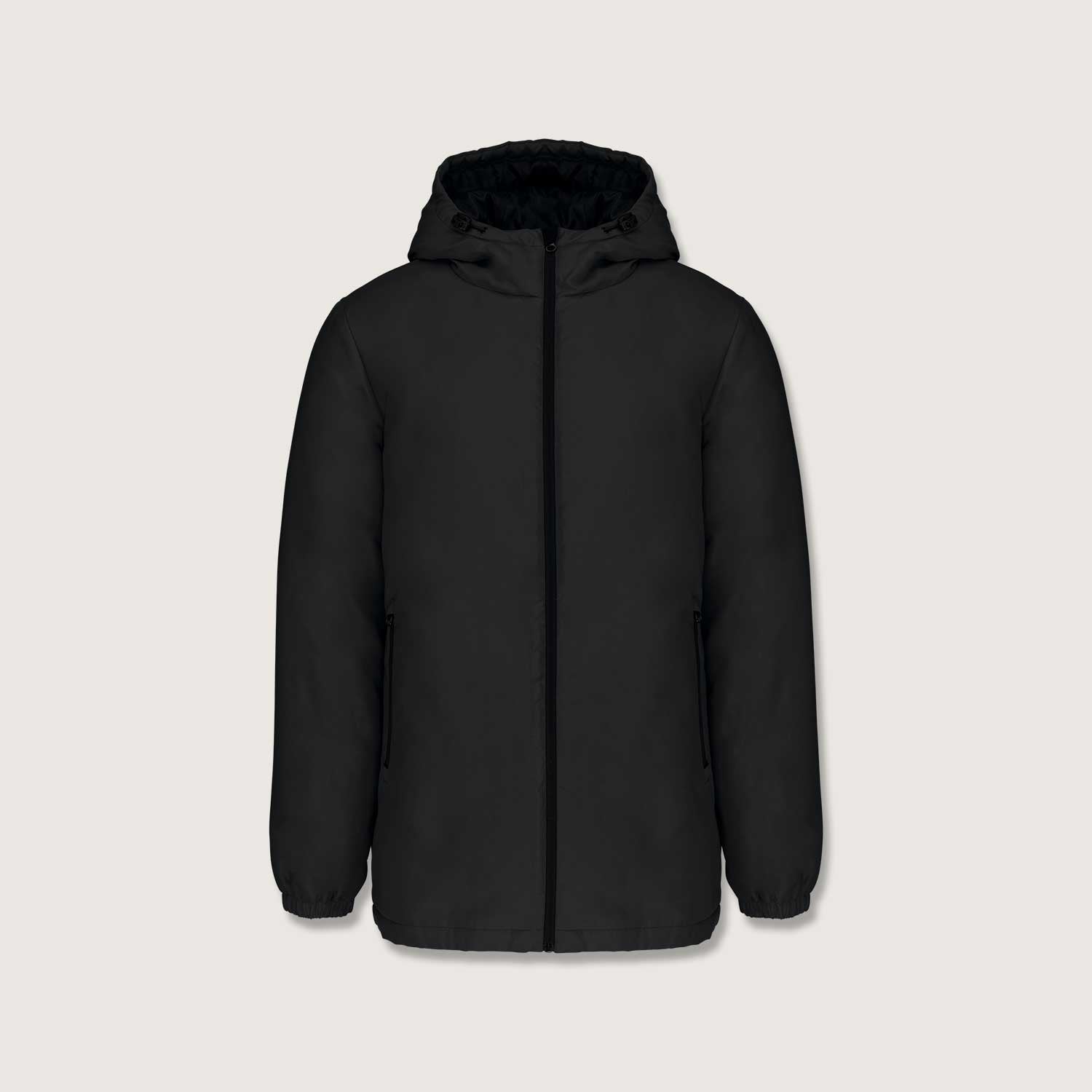 Nachhaltiger Unisex Kapuzenparka Regenjacke aus 100% Recyceltem Polyester