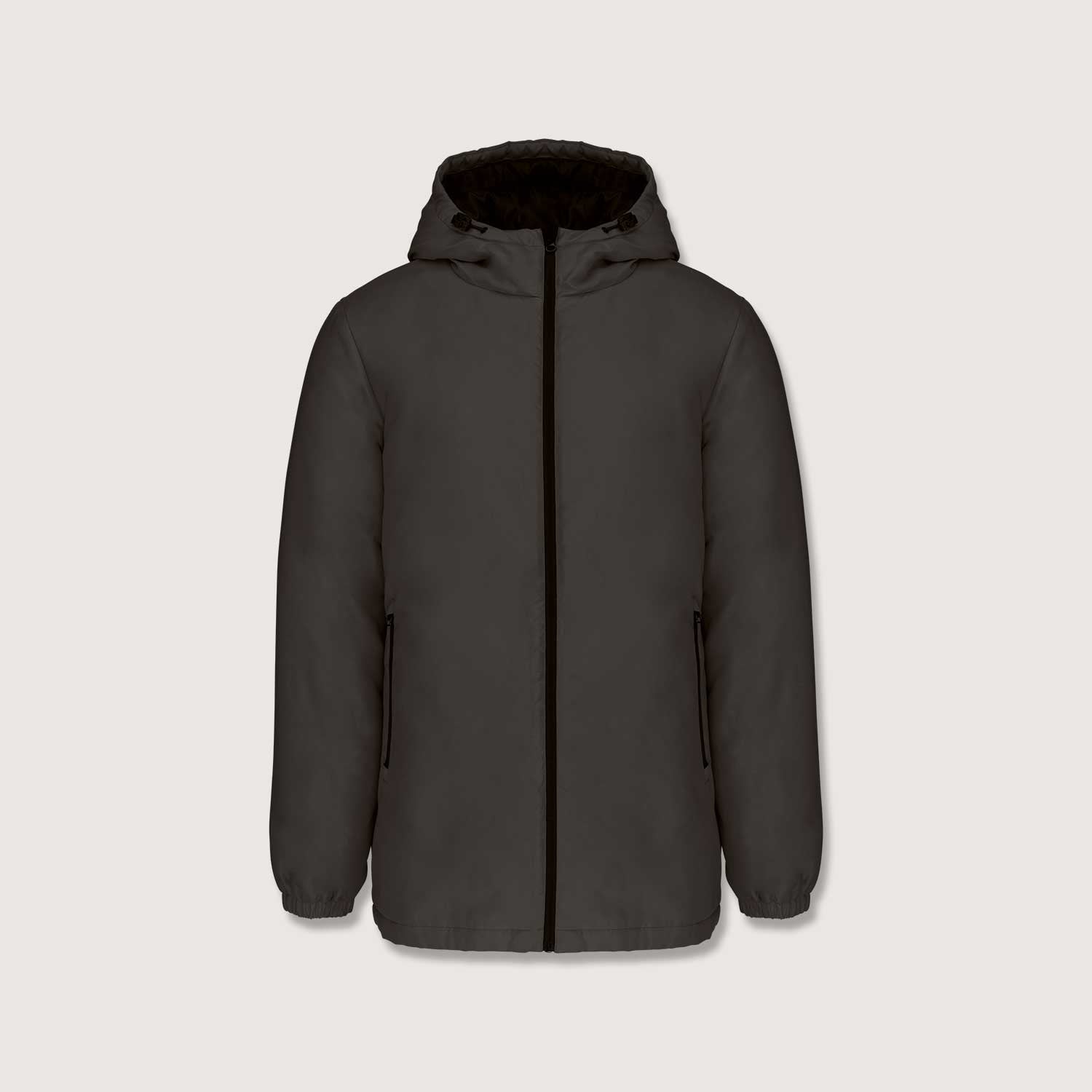 Nachhaltiger Unisex Kapuzenparka Regenjacke aus 100% Recyceltem Polyester