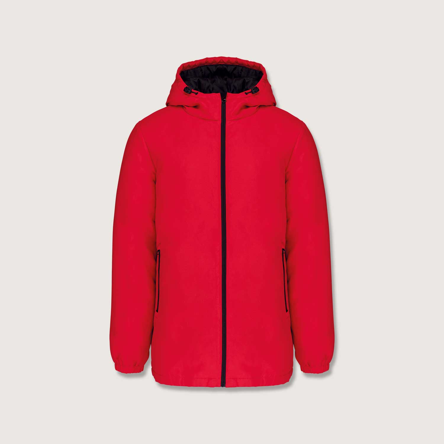 Nachhaltiger Unisex Kapuzenparka Regenjacke aus 100% Recyceltem Polyester