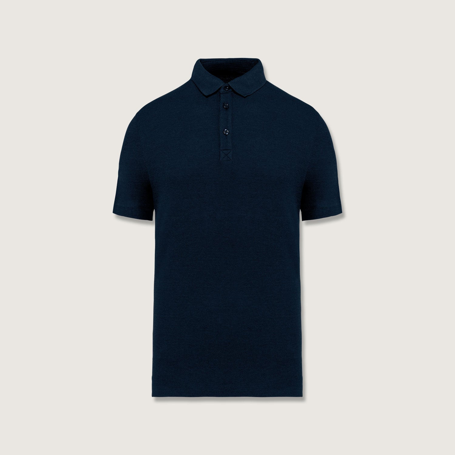 Herren Polohemd mit Lyocell TENCEL und Bio-Baumwolle - gaufrierter Strick