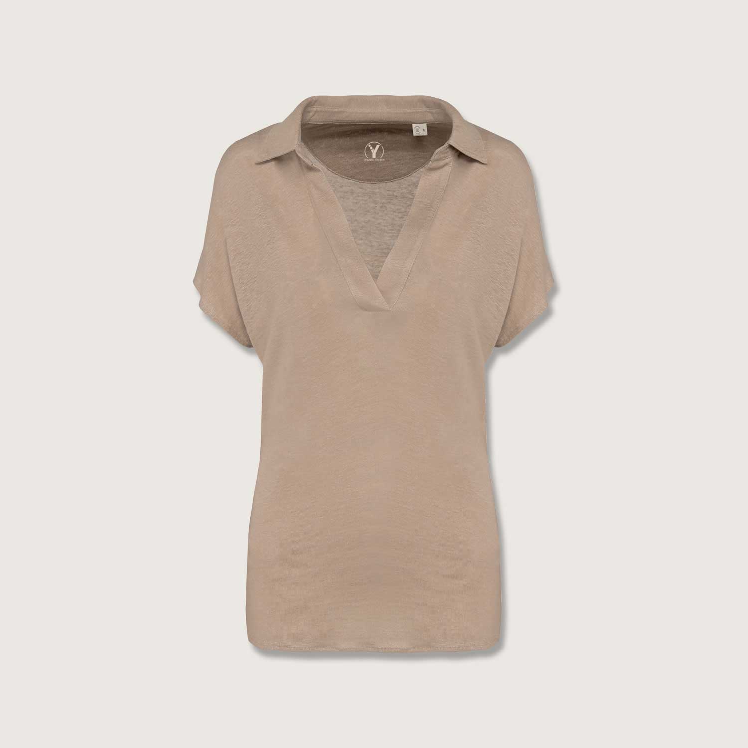 Exklusives Damen Polohemd aus 100% Leinen