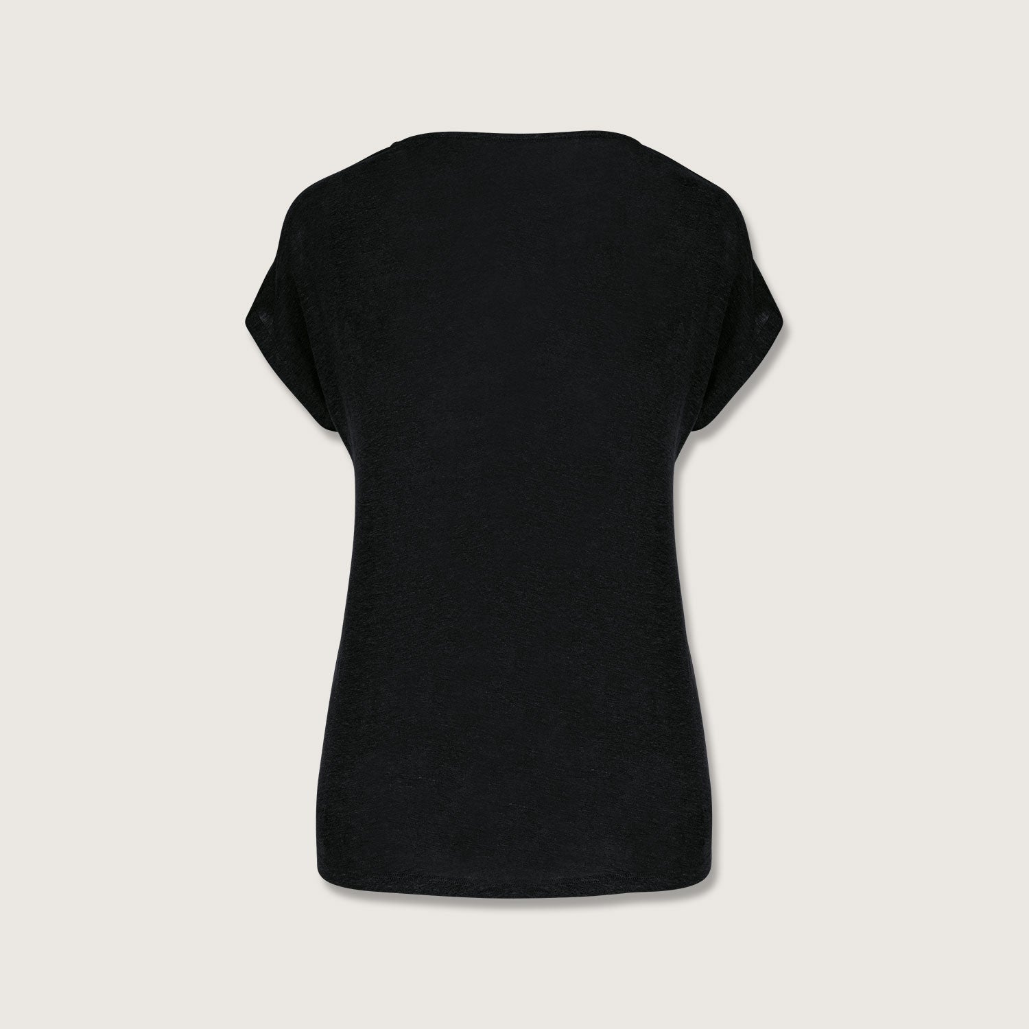 Damen-T-Shirt aus Leinen mit V-Ausschnitt