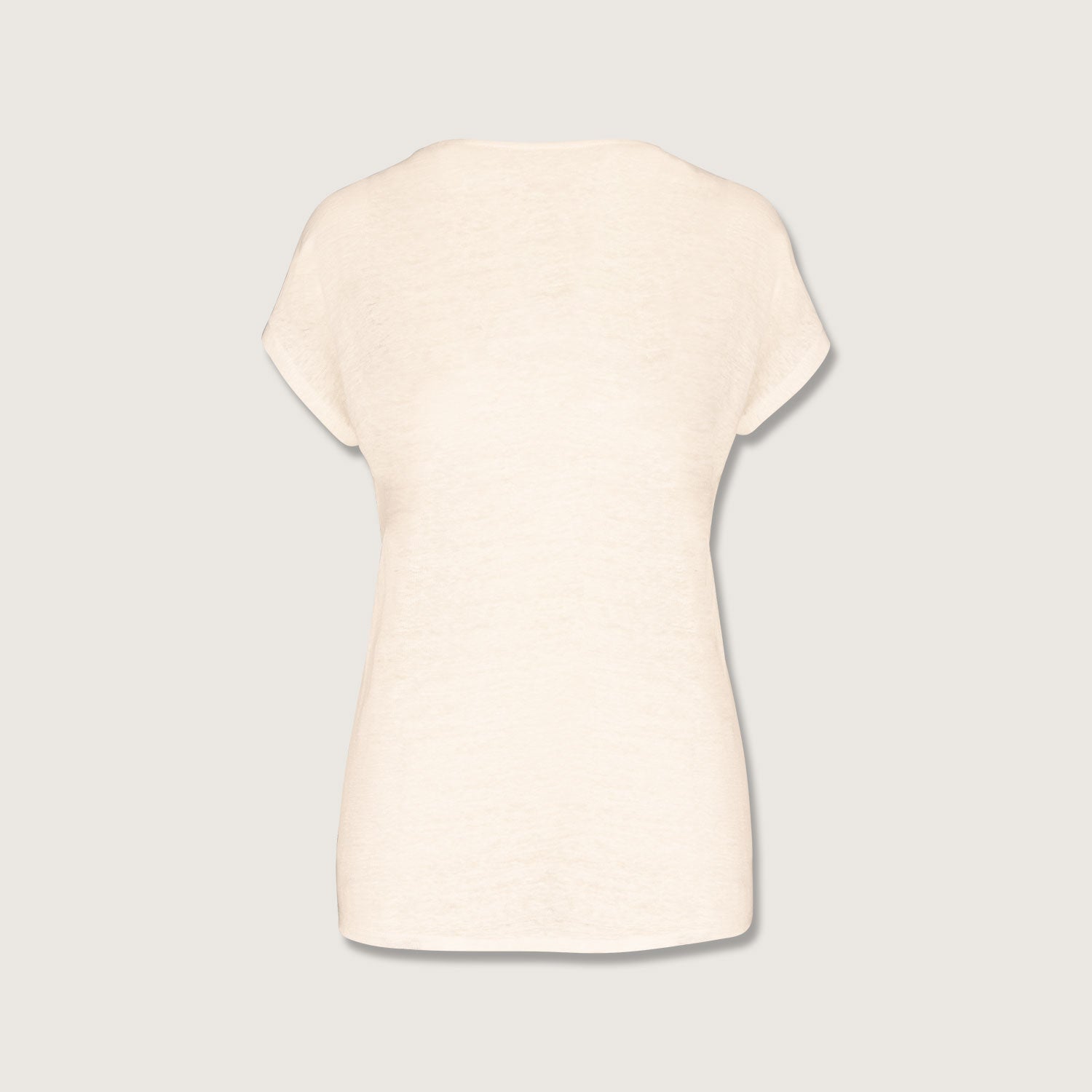 Damen-T-Shirt aus Leinen mit V-Ausschnitt