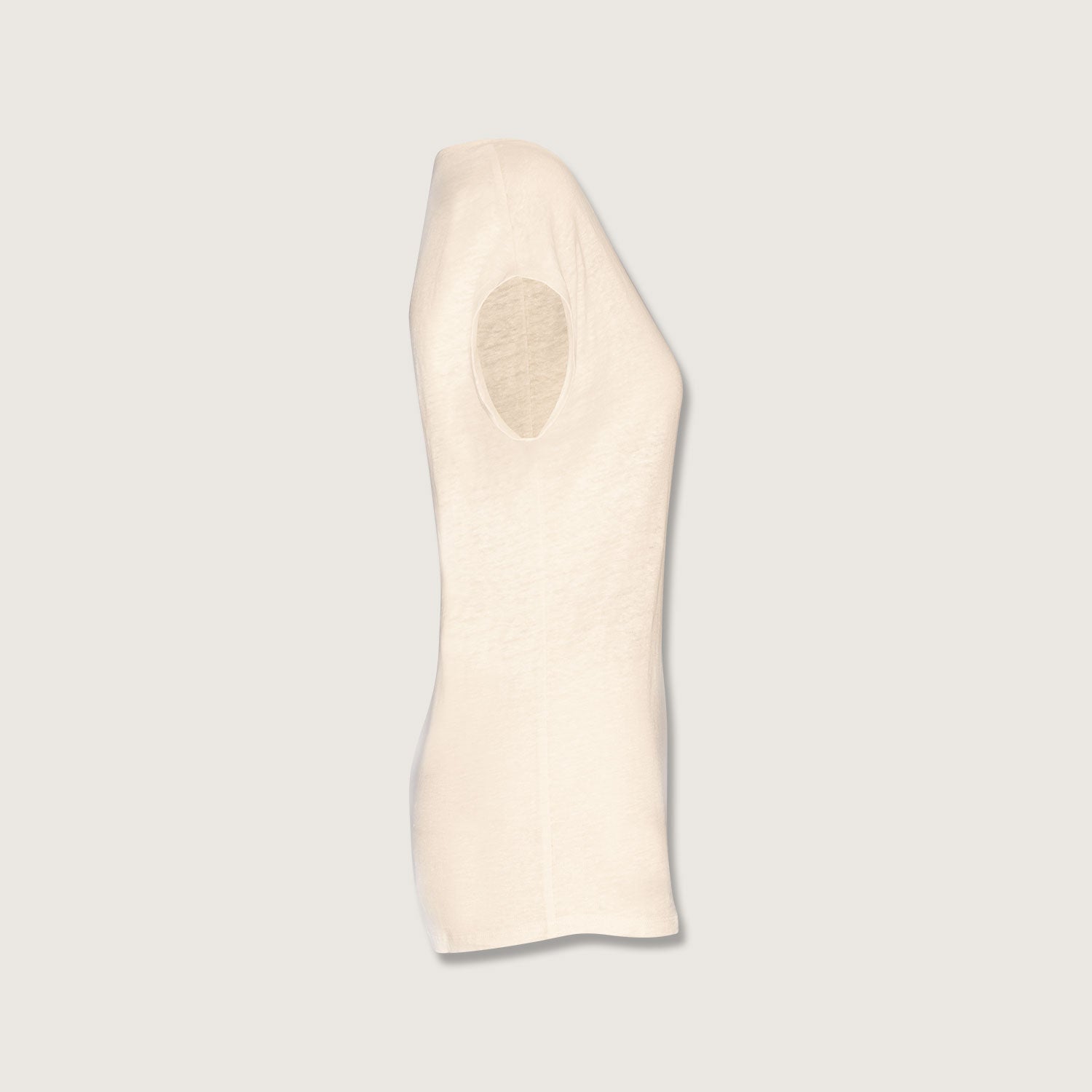 Damen-T-Shirt aus Leinen mit V-Ausschnitt