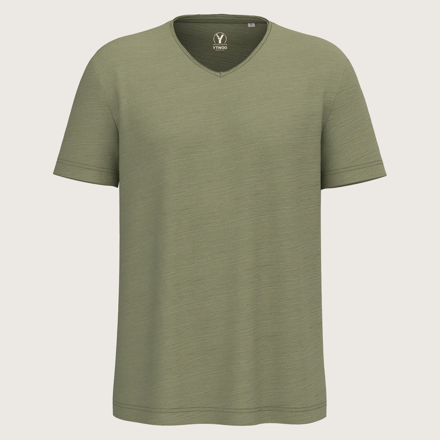 Herren Slub T-Shirt V-Auschnitt