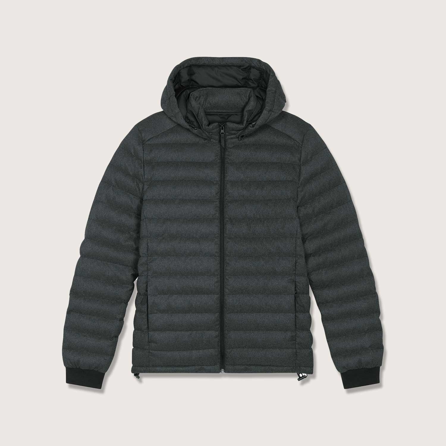 Herren Steppjacke im Woll-Look | komplett aus recycelten Materialen gefertigt