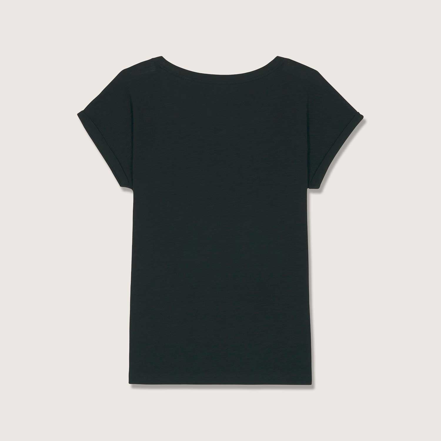 Leichtes T-Shirt in Slub Optik mit gerollten Ärmeln