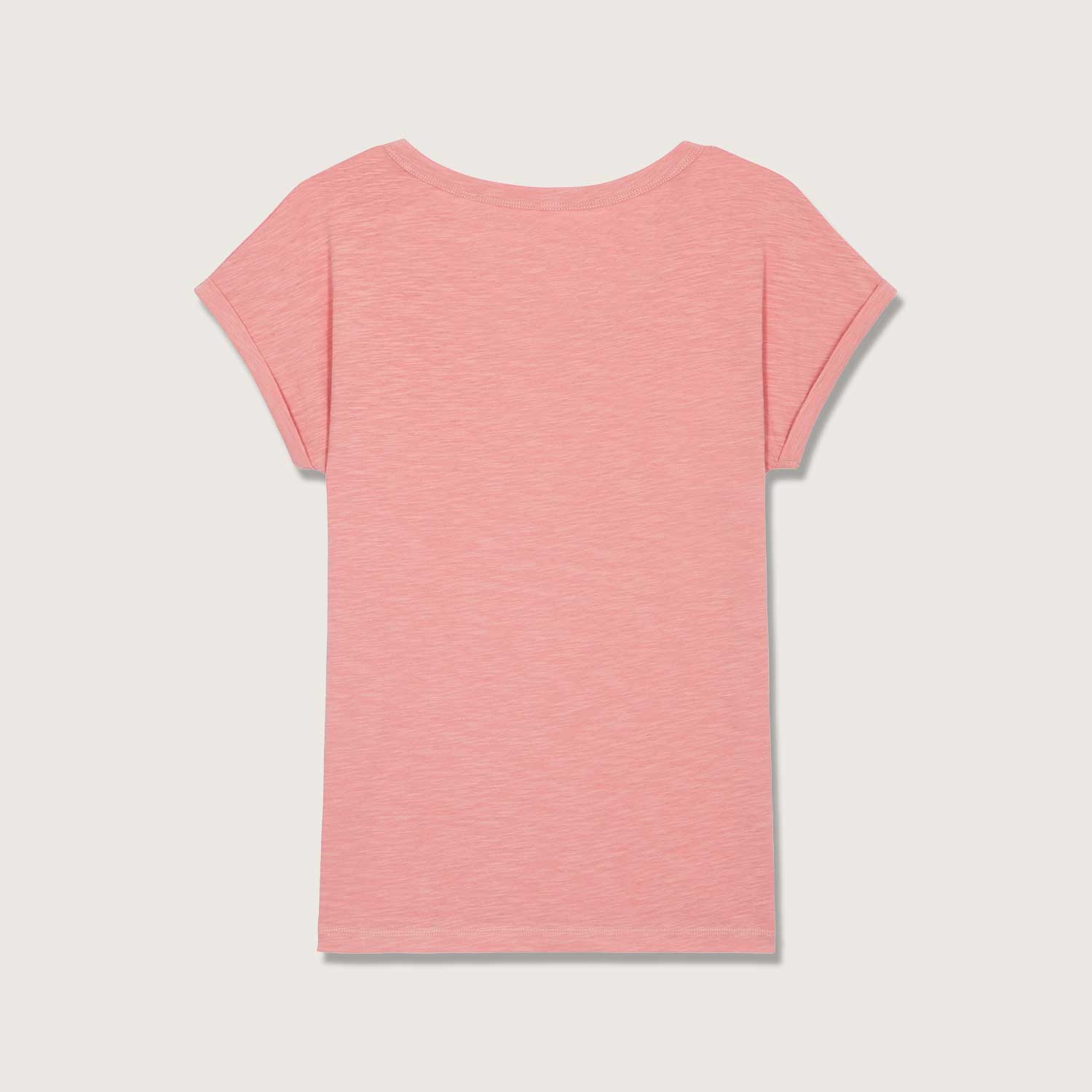 Leichtes T-Shirt in Slub Optik mit gerollten Ärmeln