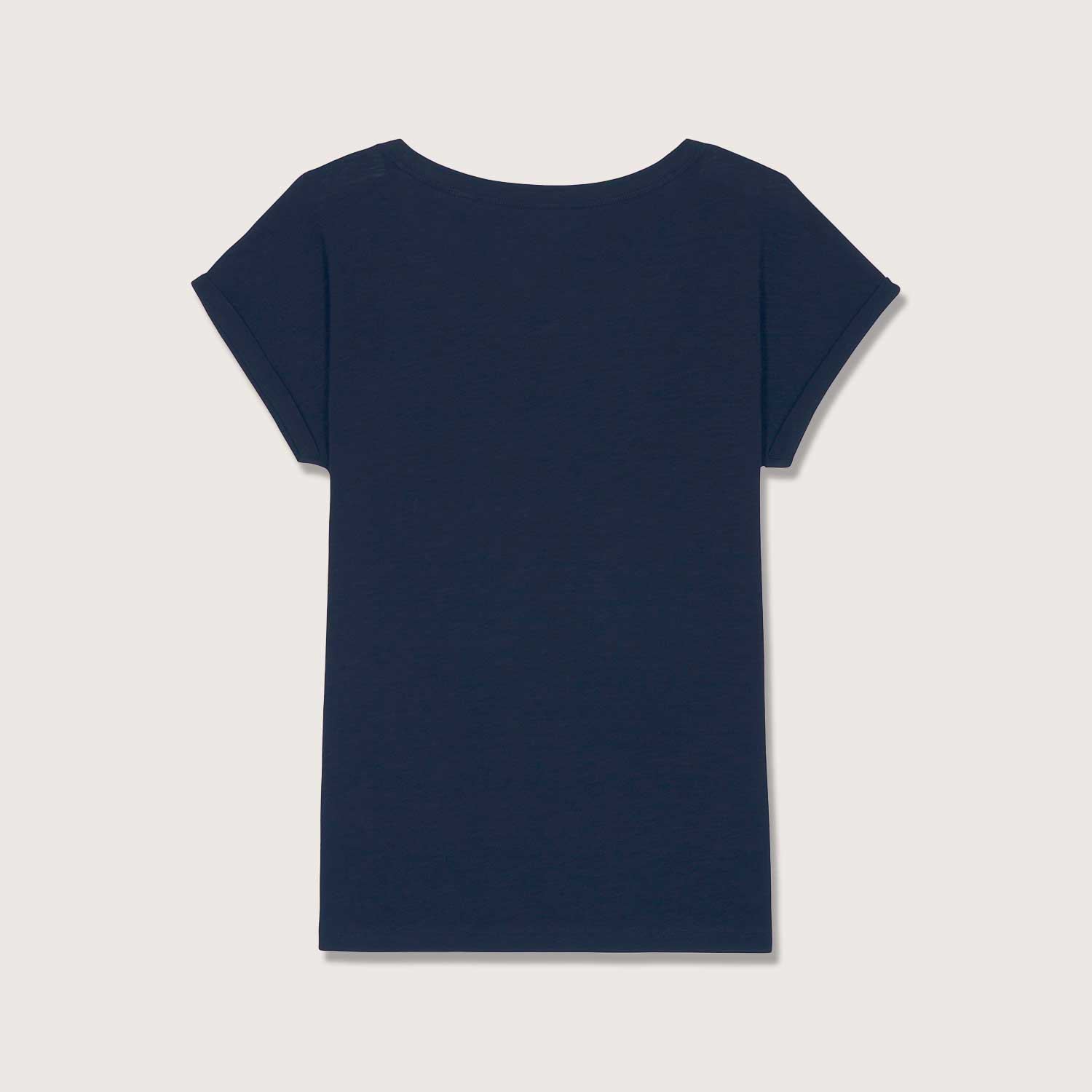 Leichtes T-Shirt in Slub Optik mit gerollten Ärmeln