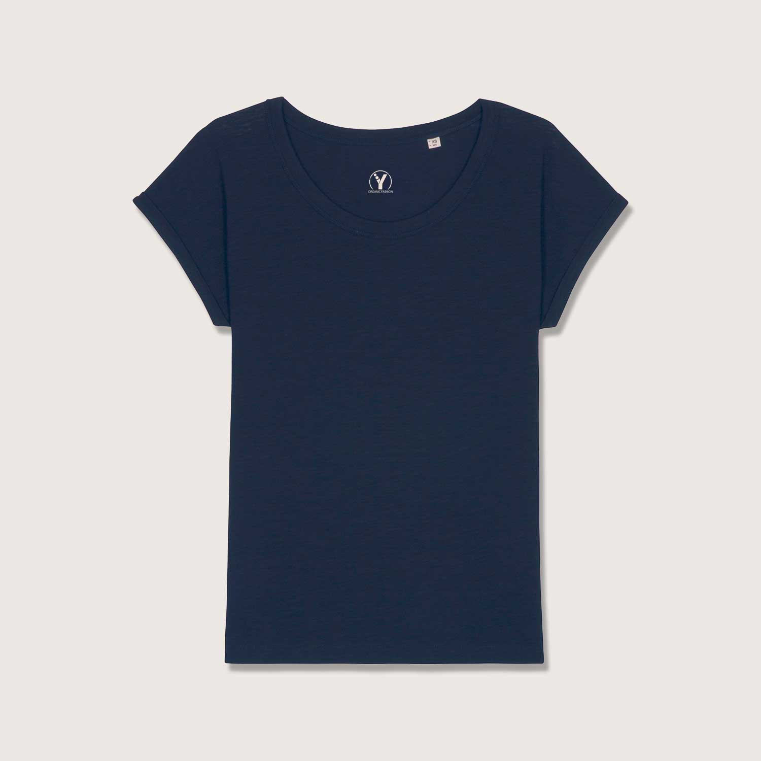 Leichtes T-Shirt in Slub Optik mit gerollten Ärmeln