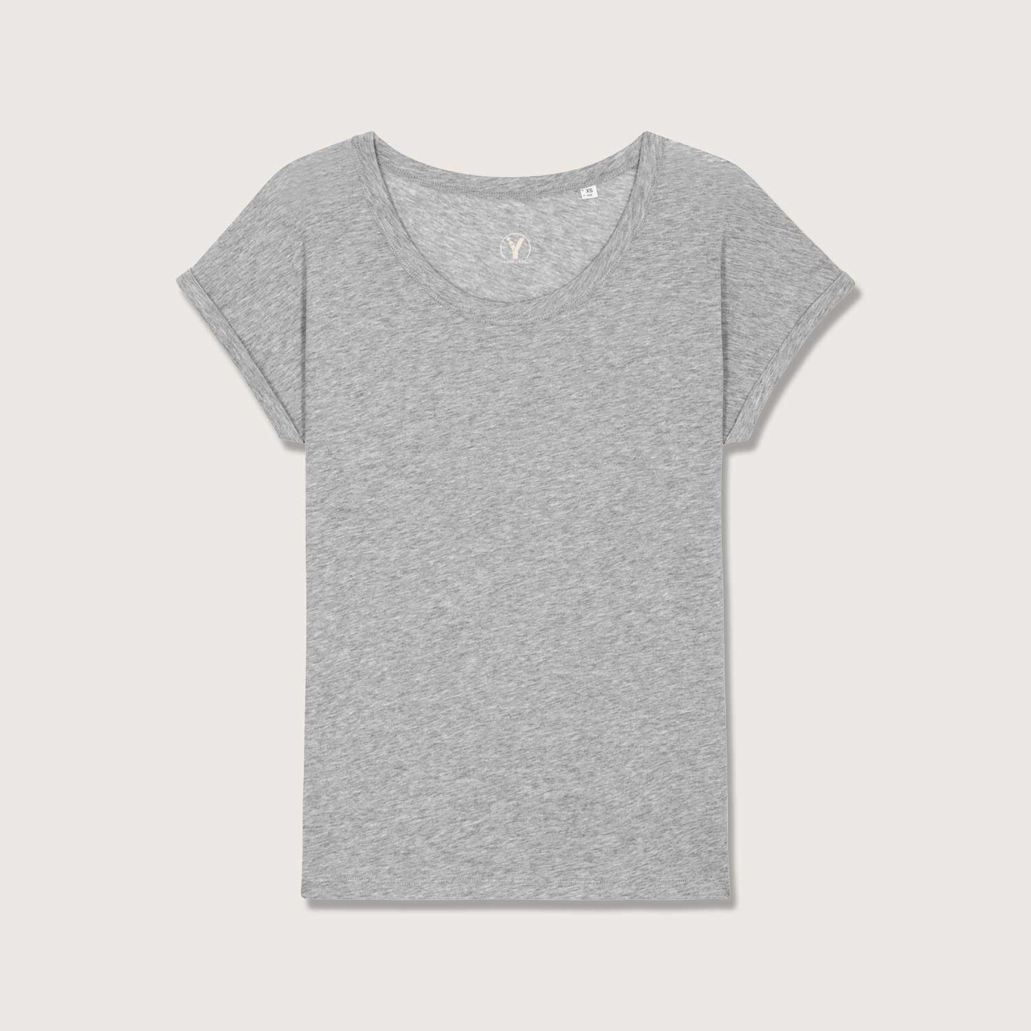 Leichtes T-Shirt in Slub Optik mit gerollten Ärmeln