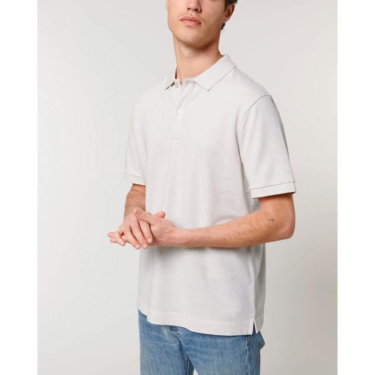 bio-poloshirt-unisex_Cream-Heather-Grey_03uLQQLqlrVYtnS