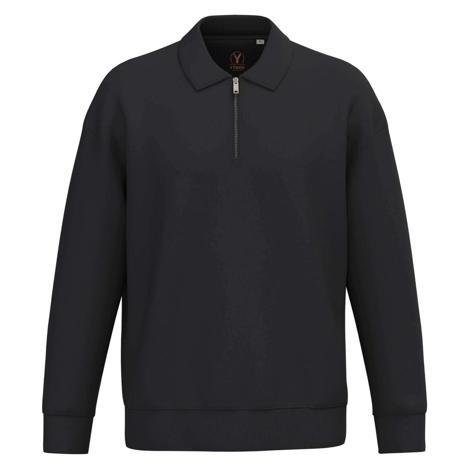 Unisex-Sweatshirt mit Zipper und Polokragen