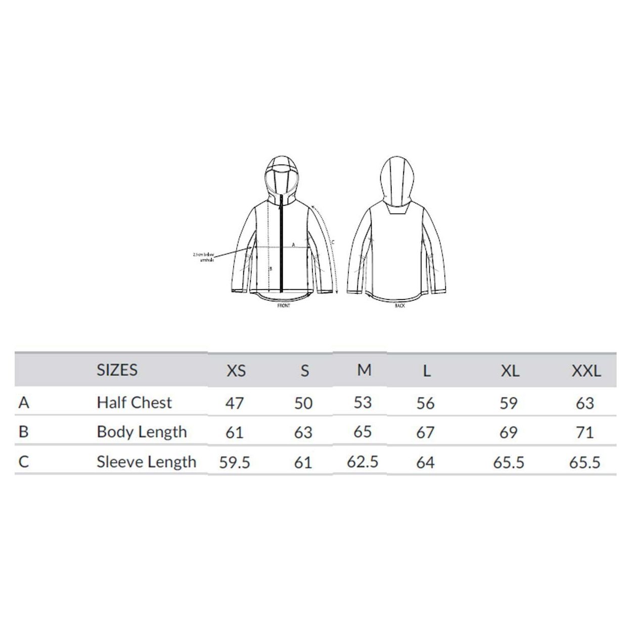 damen-softshell-kapuzenjacke-recycelt-sizeguide