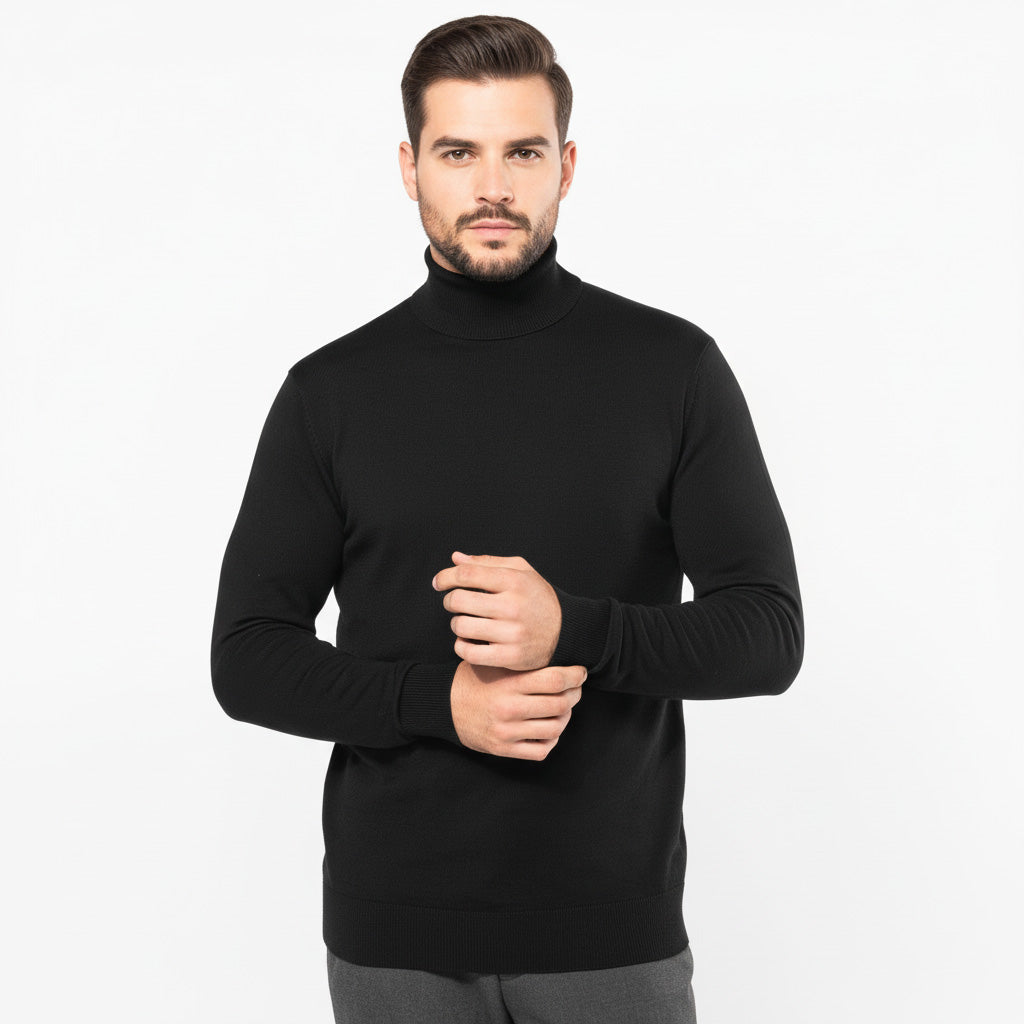 Herren-Merinopullover mit Rollkragen