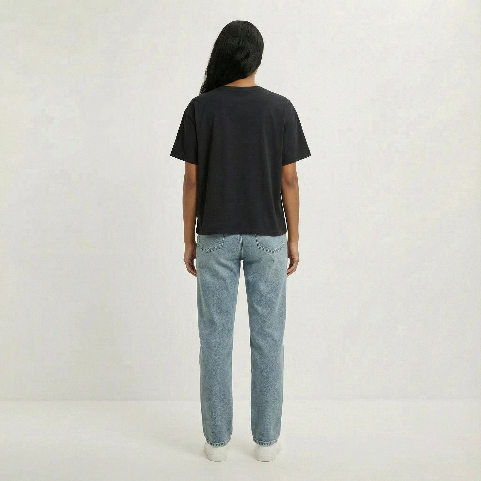 Damen T-Shirt Oversize | mit einteiligen und umgekrempelten Ärmeln