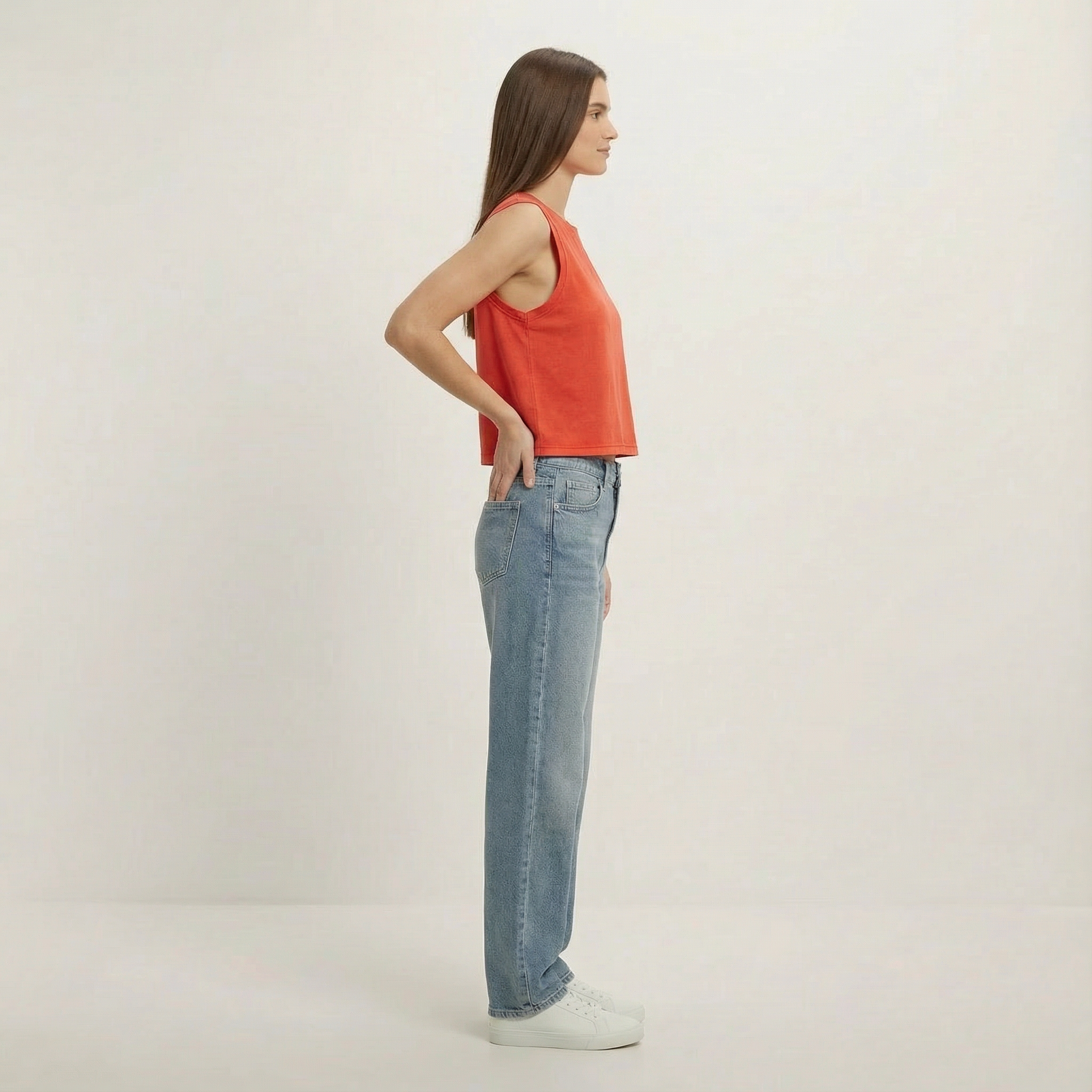 Ärmelloses Damen-Crop-T-Shirt aus Bio-Baumwolle