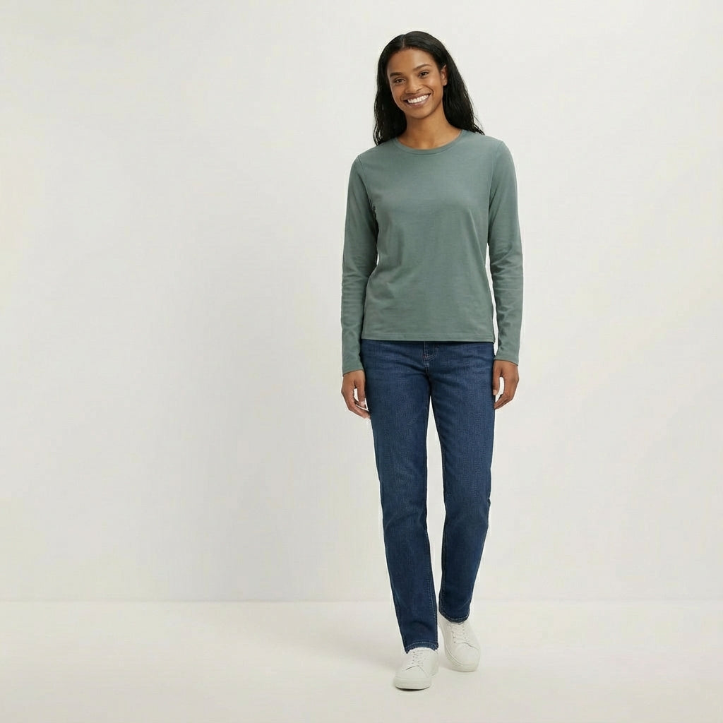 Basic Damen Langarmshirt aus 100% Biobaumwolle