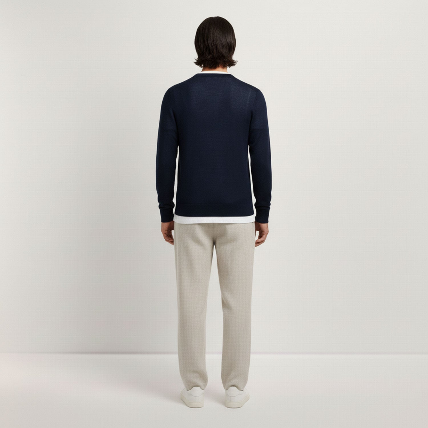 Herren-Merinopullover mit V-Ausschnitt