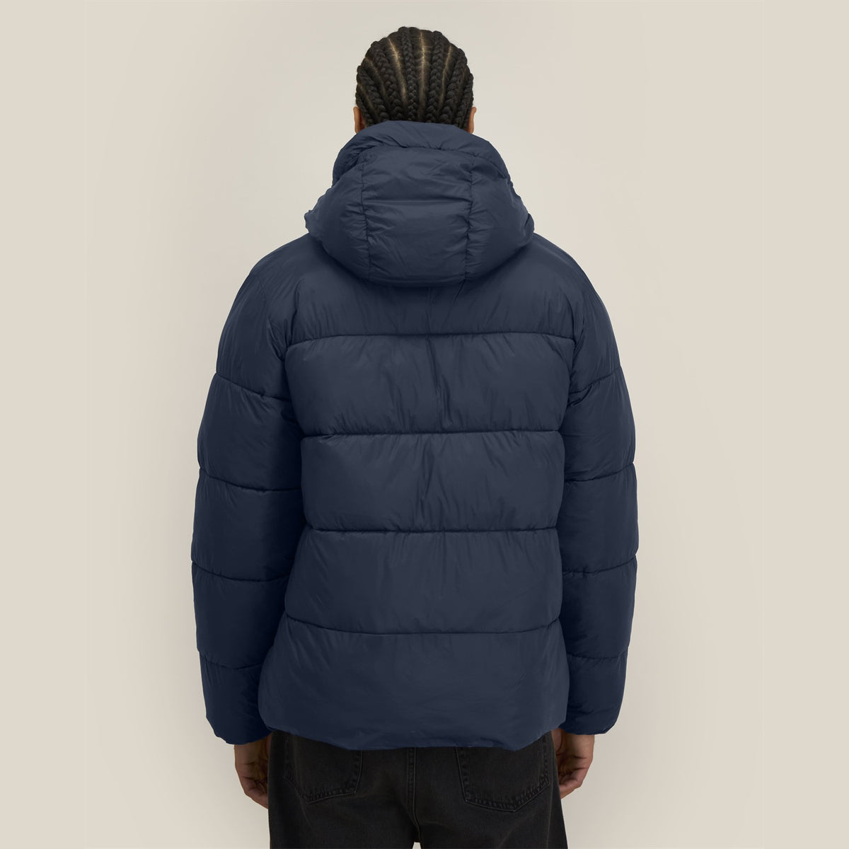 Unisex Pufferjacke Navy – Rückansicht