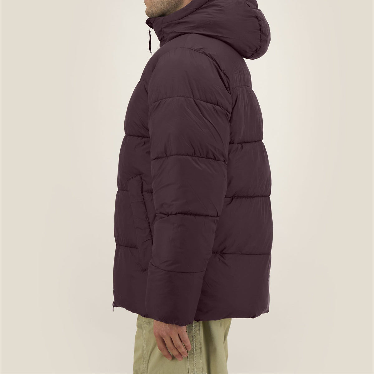 Pufferjacke Red Brown – Seitenansicht