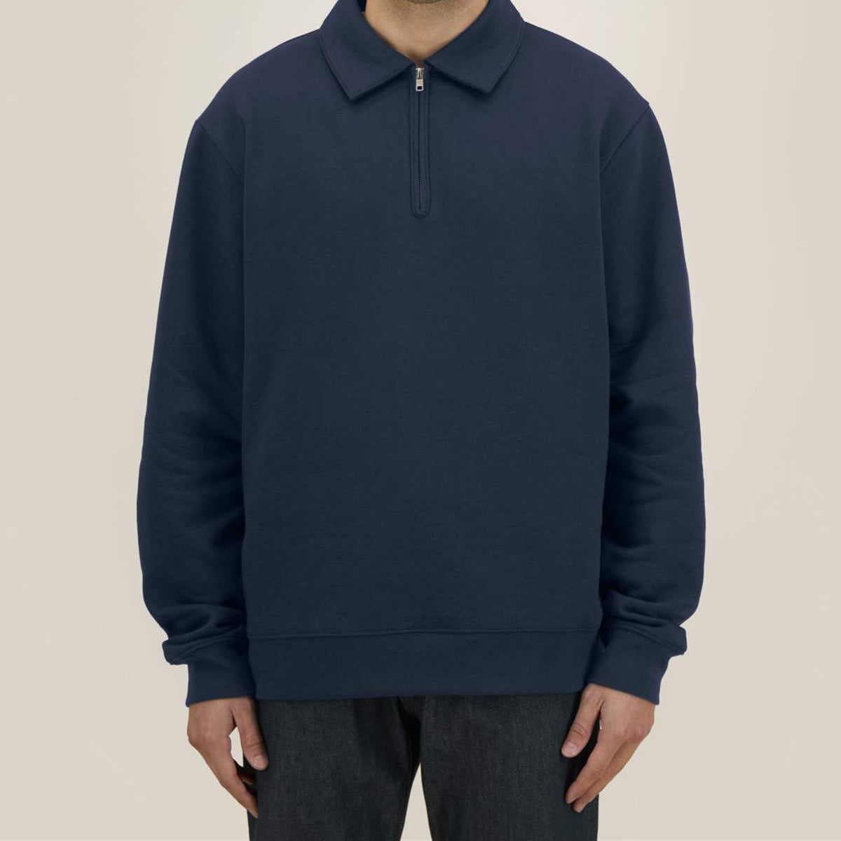 Half-Zip Sweatshirt Navy, Vorderansicht