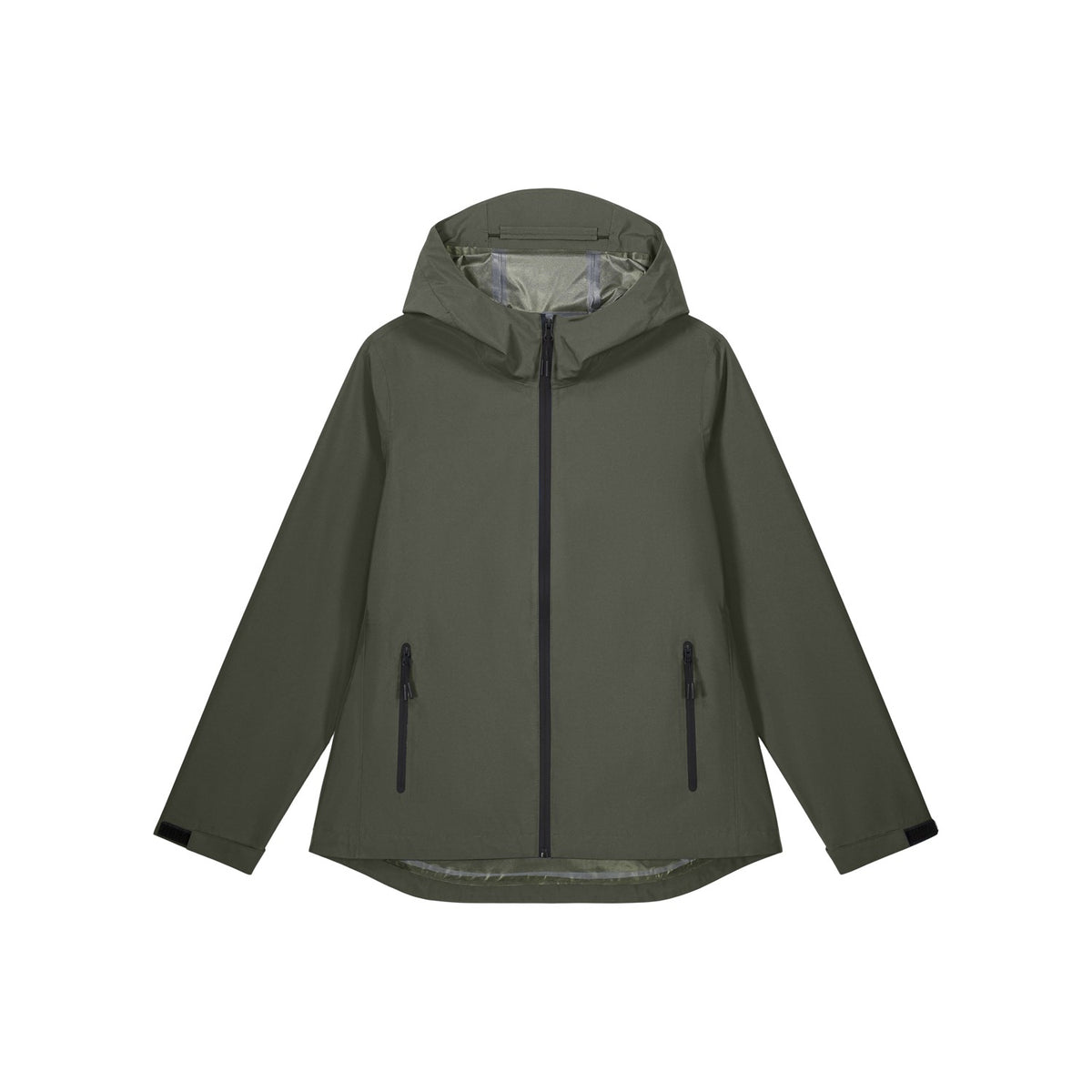 Damen Regenjacke Khaki, Produktansicht vorne