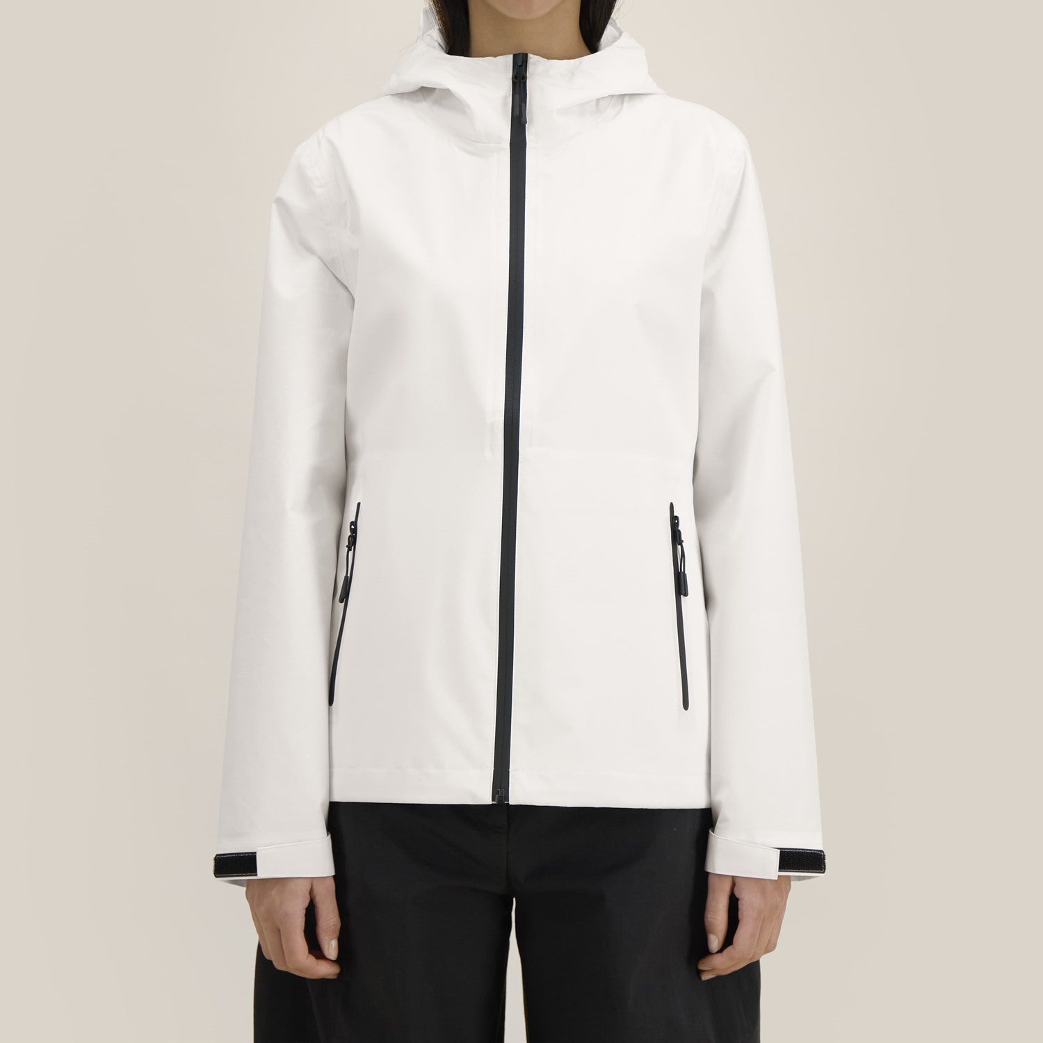 Damen Regenjacke Off White, Vorderansicht