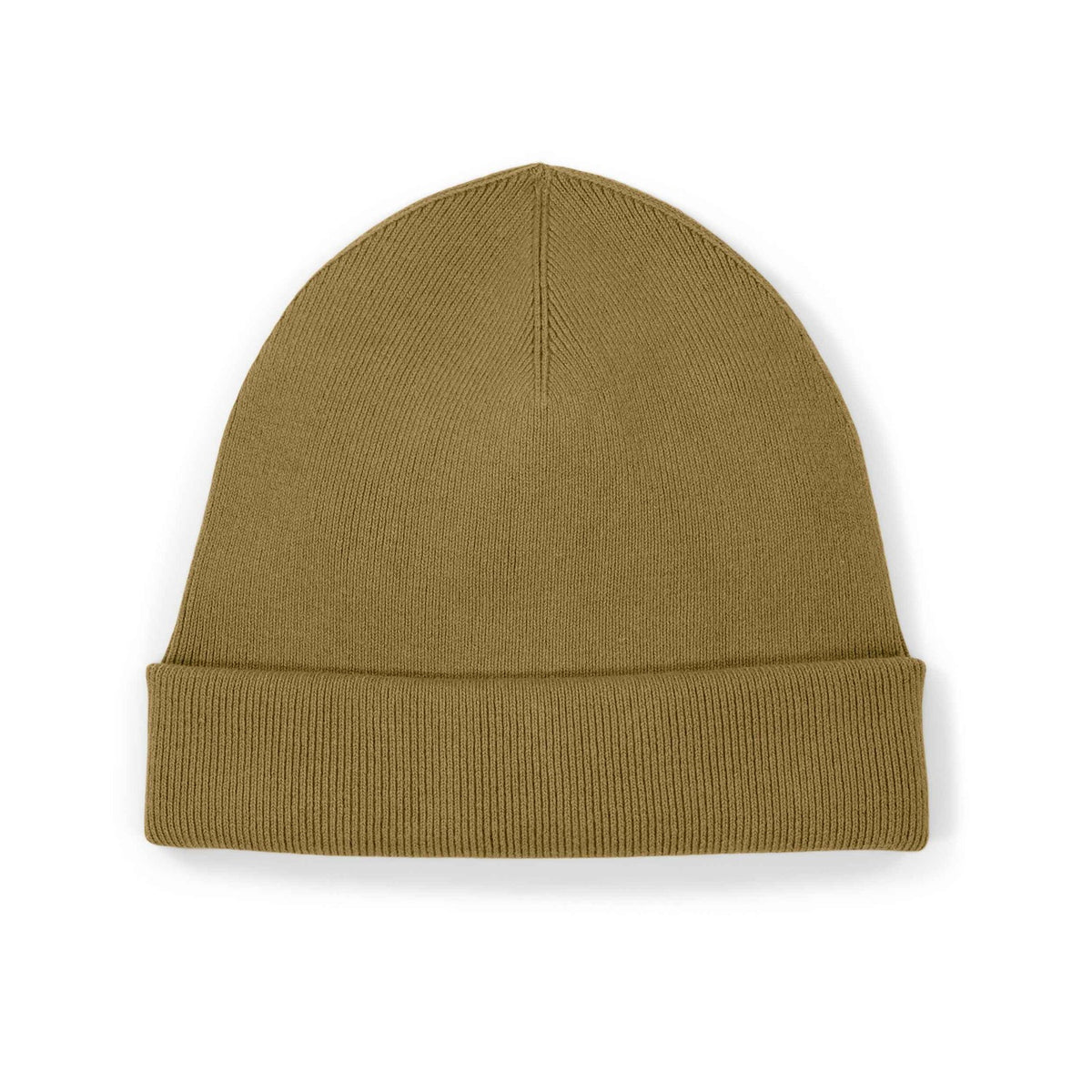 Unisex Beanie mit Umschlag Bronze – Produktansicht vorne