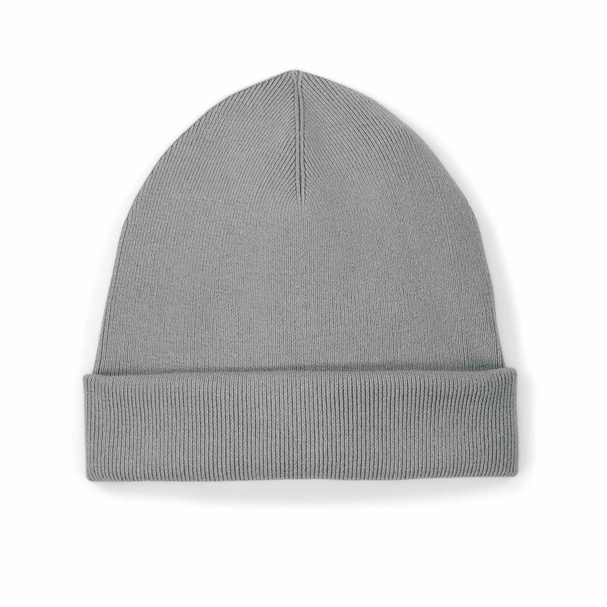Unisex Beanie mit Umschlag Misty Grey – Produktansicht vorne